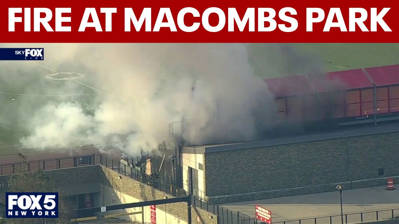 Video thumbnail for Latest on fire at Macombs Dam Park