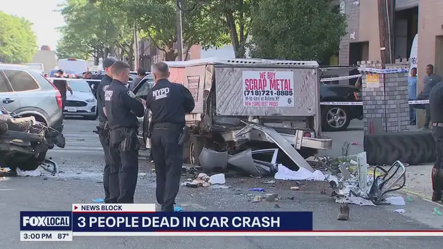 'Video thumbnail for NY News Update: 3 dead in Queens crash; 1 dead, 6 rescued by jet ski at NJ beach'