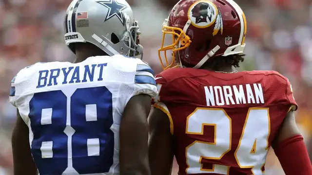 Video thumbnail for law nation sports: dez bryant vs josh norman: quick nfl film breakdown of cowboys vs redskins