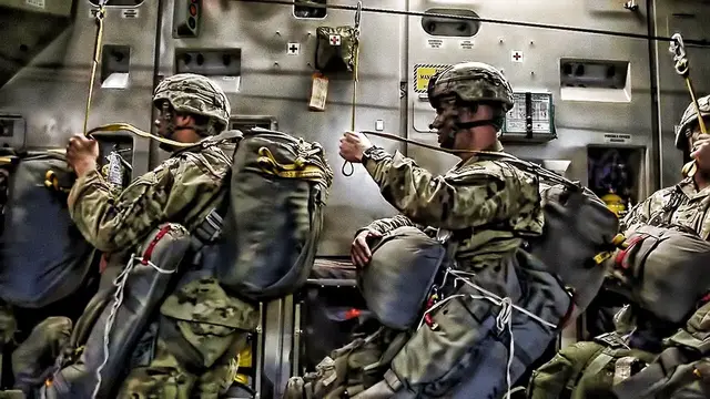 Video thumbnail for American & British Paratroopers Inflight-Rig-Jump Latvia