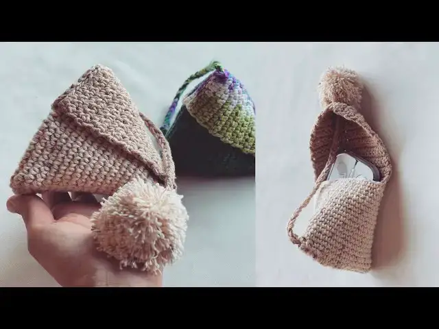 Video thumbnail for Crochet small pyramid pouch