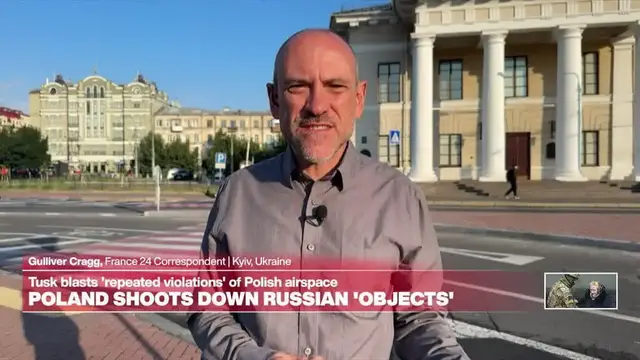 'Video thumbnail for Poland downs that violated its airspace during Russian strikes on Ukraine'