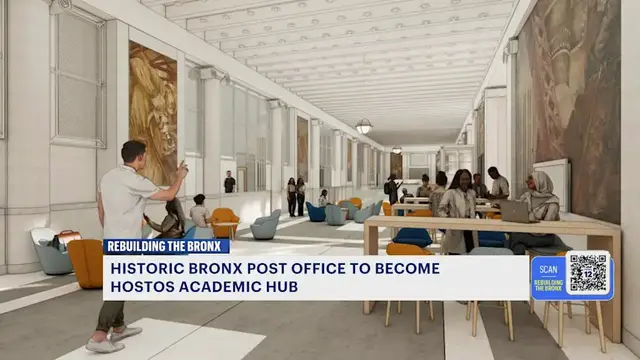 Video thumbnail for Historic Bronx post office to become Hostos academic hub