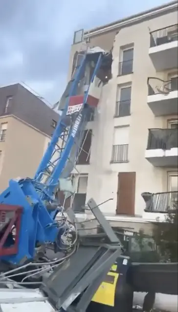 'Video thumbnail for Cranes topple during deadly tornado in northern France'