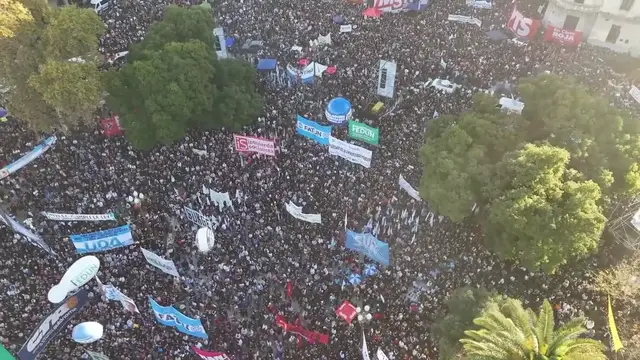 Video thumbnail for Argentina: Thousands protest university budget cuts in Argentina.