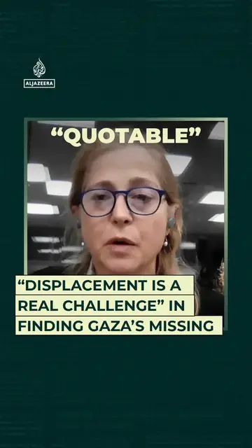 'Video thumbnail for “Displacement is a real challenge” in finding Gaza’s missing'