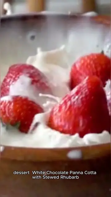 Video thumbnail for white chocolate panna cotta with stewed rhubarb re