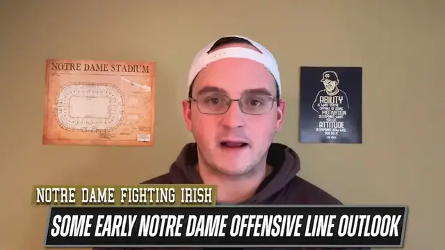 'Video thumbnail for Notre Dame's Offensive Line Is Starting To Take Shape In Spring Practice...'