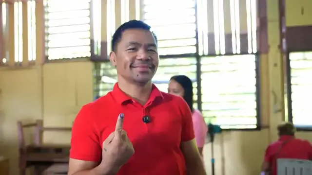 Video thumbnail for Manny Pacquiao votes in Philippines elections amid reports of boxing comeback