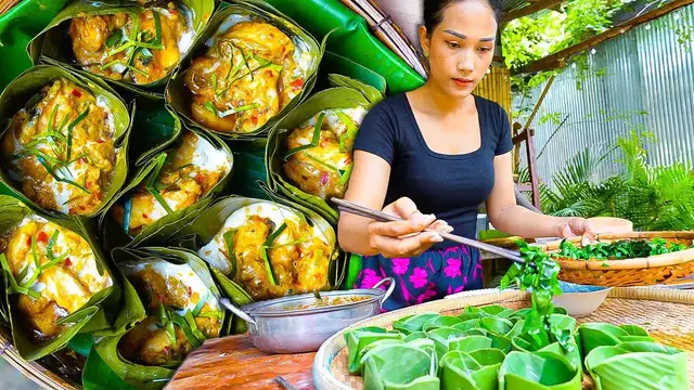 Video thumbnail for Amazing Cambodian VILLAGE FOOD  Khmer AMOK + Coca-Cola Chicken with @ThydaCookingTV