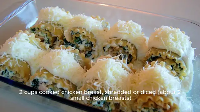 Video thumbnail for Chicken Alfredo Lasagna Rolls Recipe