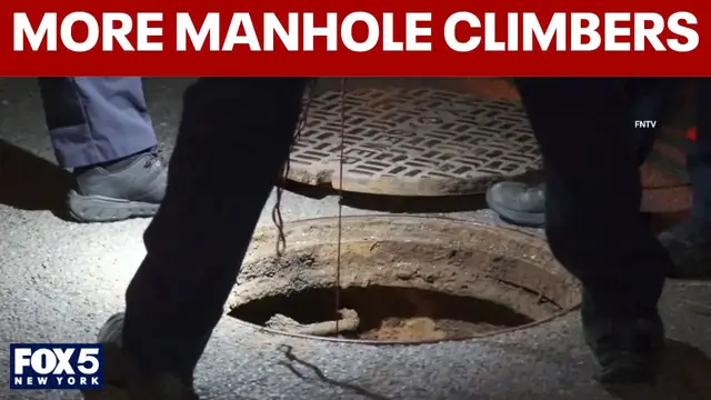 Video thumbnail for 5 people spotted climbing out of manhole on Upper East Side