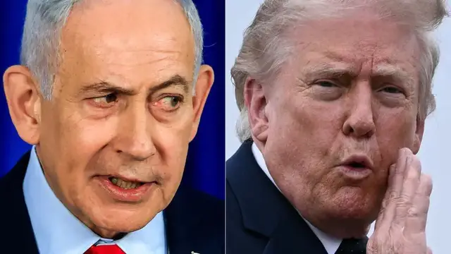 Video thumbnail for For the first time since Iran war, Trump and Netanyahu meet amid fraying ties