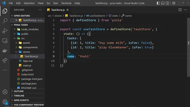 Video thumbnail for Pinia Crash Course #4 - Accessing Store State
