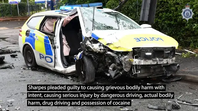 Video thumbnail for Watch horrifying moment drug-driver DELIBERATELY ploughs head-on into police car at 80mph