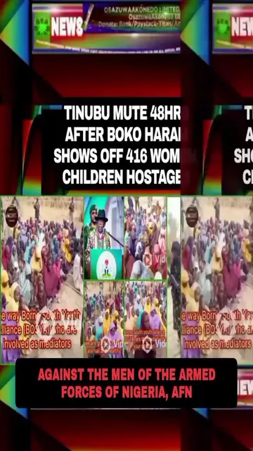 Video thumbnail for Tinubu Mute 48hrs After Boko Haram Shows Off 416 Women, Children Hostages