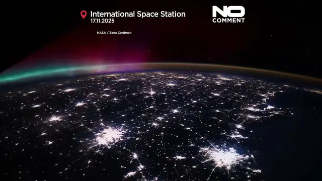 Video thumbnail for NASA astronaut captures Northern Lights from space