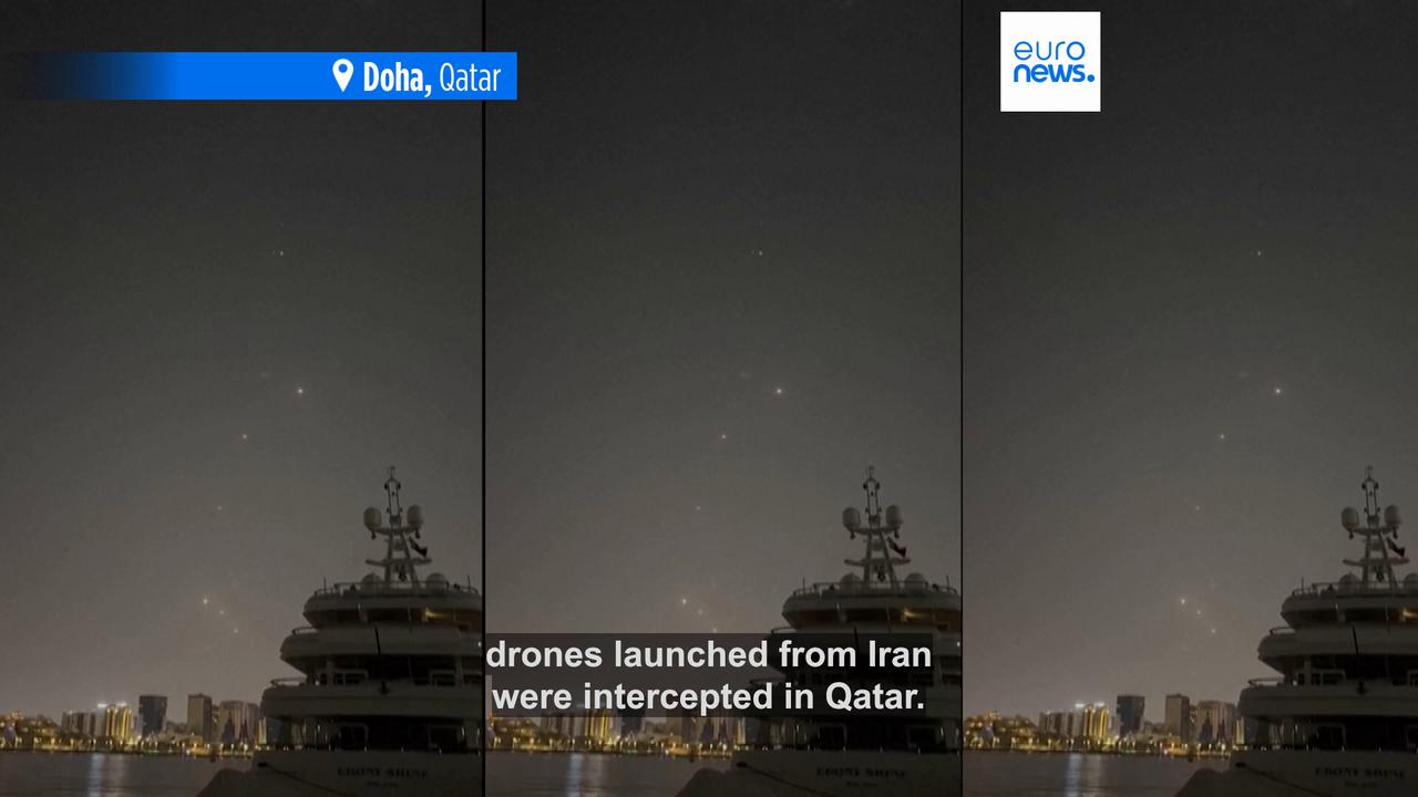 Video thumbnail for Qatar intercepts Iranian missile waves on day two of retaliation as Doha fire contained