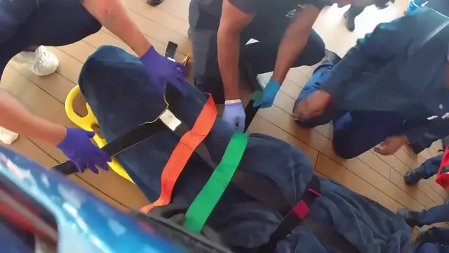 Video thumbnail for US: Woman Airlifted From Cruise Ship During Medical Emergency Off California.