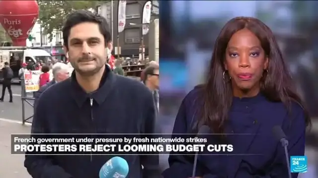 'Video thumbnail for Thousands protest in France against spending cuts'
