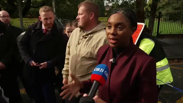 'Video thumbnail for Kemi Badenoch tells GB News Palestine protests are 'completely wrong' as she visits Manchester'
