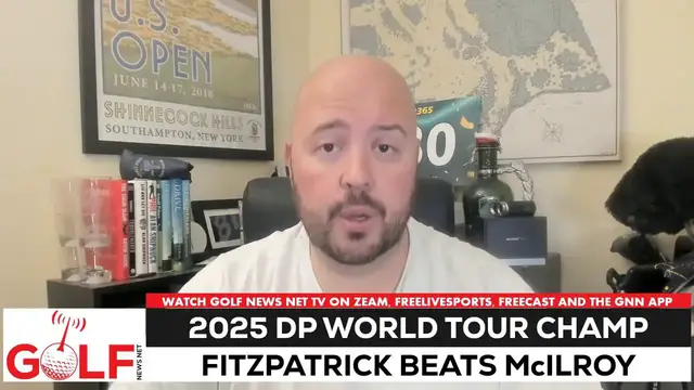 'Video thumbnail for Matt Fitzpatrick beats Rory McIlroy in 2025 DP World Tour Championship playoff'