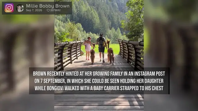 Video thumbnail for Millie Bobby Brown and Jake Bongiovi confirm birth of second child.