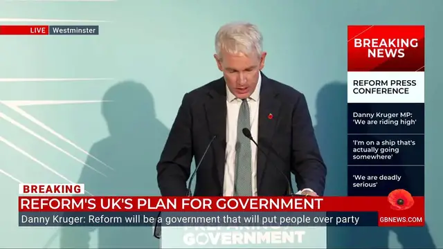 'Video thumbnail for WATCH IN FULL: Danny Kruger outlines Reform's three-point plan to 'restore Whitehall''
