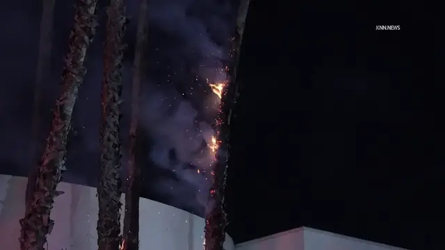 Video thumbnail for US, Los Angeles: Van Nuys Mutiple Fires Set Outside LA Kings Valley Ice Center.