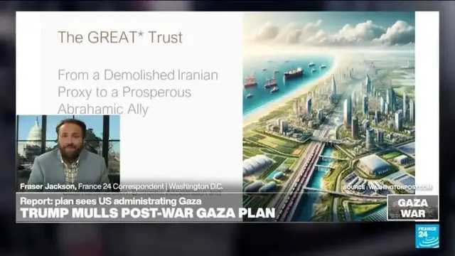 'Video thumbnail for Post-war Gaza plan involves US administration and population moves'