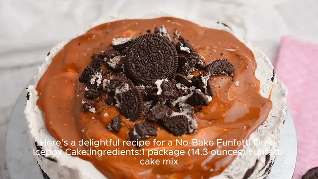 Video thumbnail for No-Bake Funfetti Oreo Icebox Cake
