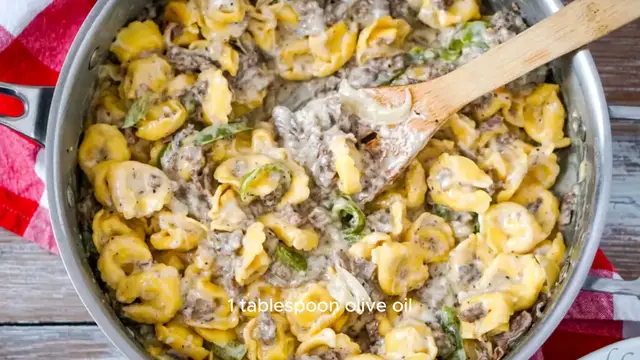Video thumbnail for Philly Cheesesteak Tortellini Pasta