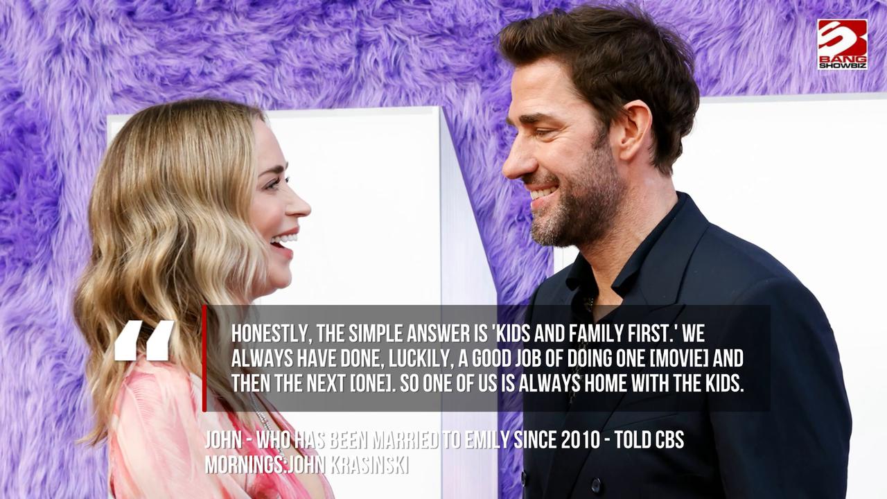 Video thumbnail for John Krasinski and Emily Blunt prioritise their kids
