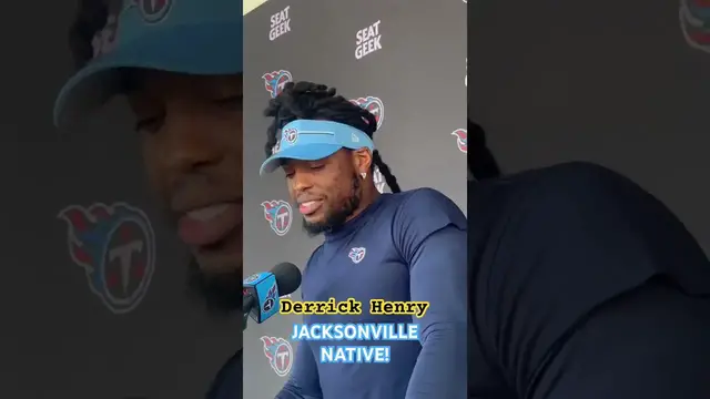 Video thumbnail for Derrick Henry discusses returning home to Jacksonville this weekend. #shorts #titanup #titans