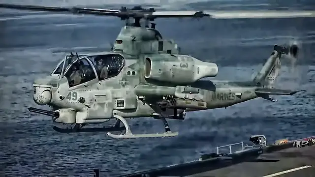 'Video thumbnail for Military Helicopters Takeoff And Land On Mobile Base Ship'