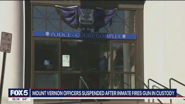 'Video thumbnail for Mount Vernon officers suspended after inmate fires gun in custody'
