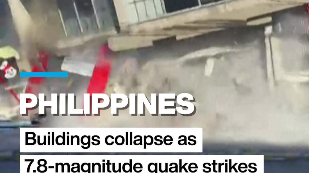 Video thumbnail for Philippines: Buildings collapse as 7.8-magnitude quake strikes