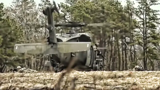 Video thumbnail for U.S. Army Helicopters Drop Infantry Troops On LZ