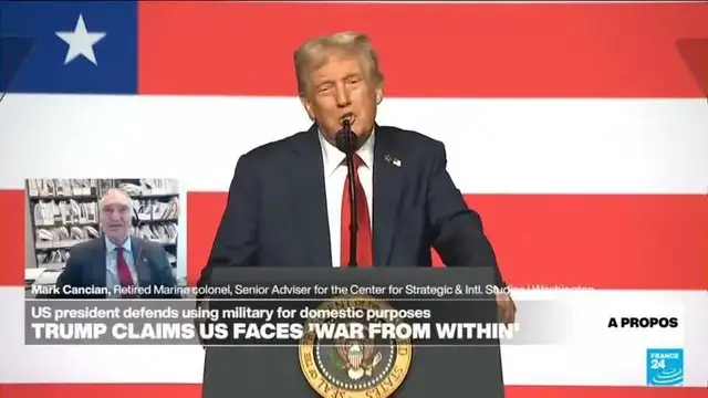 'Video thumbnail for Trump says US cities should be military 'training grounds''