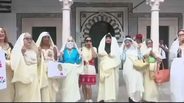 'Video thumbnail for Tunisia's Women’s Day parade celebrates the traditional sefsari tunic'