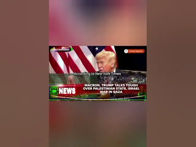 Video thumbnail for Macron, Trump Talks Tough Over Palestinian State, Israel War In Gaza