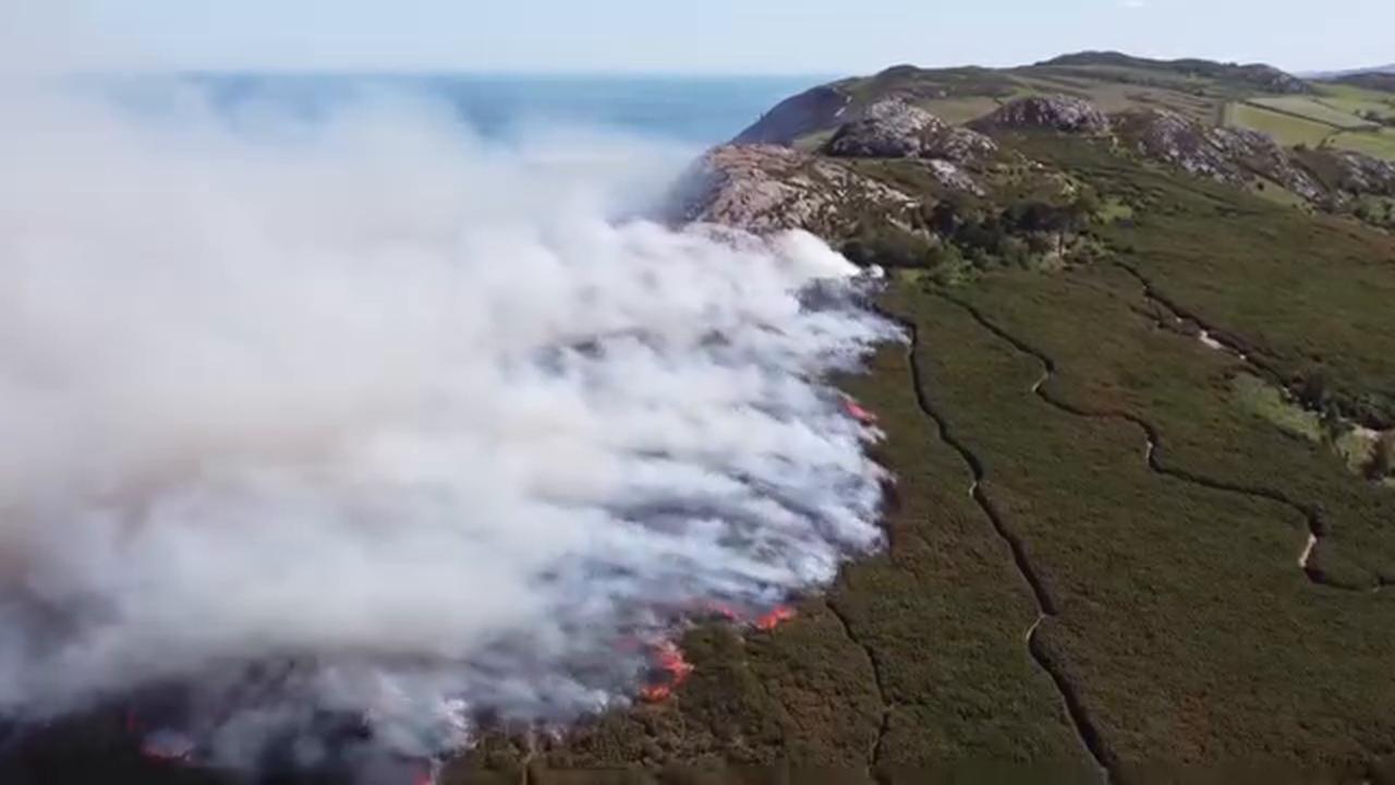 Video thumbnail for Ireland: Gorse Fire Breaks Out on Bray Head Amid Prolonged Hot and Dry Weather 2.