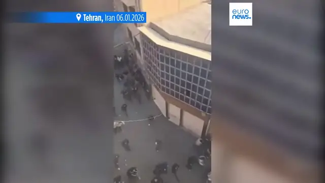 Video thumbnail for Security forces clash with protesters in Iran's main bazaar as 36 killed in rallies