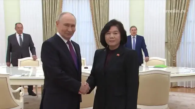 Video thumbnail for Russia: Putin receives North Korean foreign minister in Kremlin.