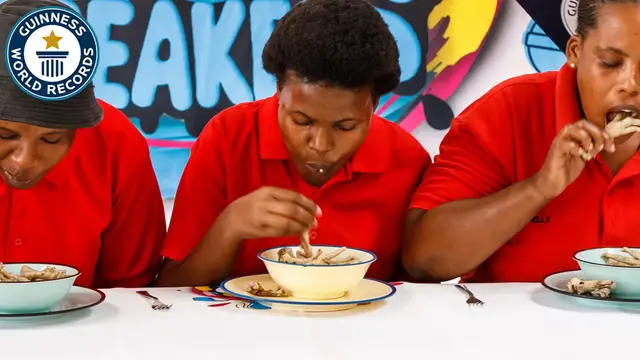 'Video thumbnail for Vuyo sets record for most chicken feet eaten in one minute'