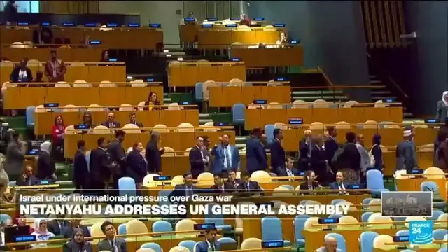 'Video thumbnail for Delegates walk out as Netanyahu prepares to address UN General Assembly'