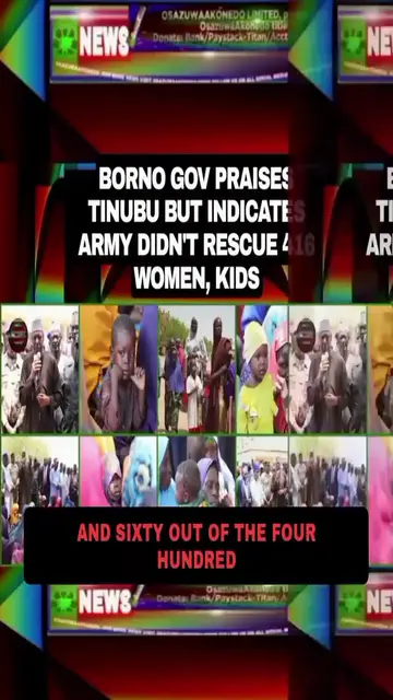 Video thumbnail for Borno Gov Praises Tinubu But Indicates Army Didn’t Rescue 416 Women, Kids