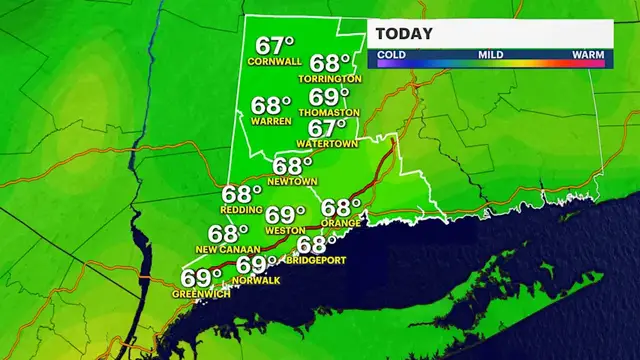 Video thumbnail for Sunny and milder today in Connecticut with warmer weather to end the week