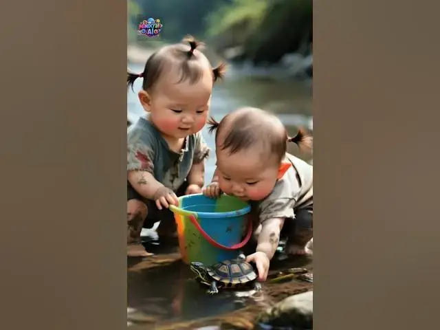 'Video thumbnail for AI Cute Babies Catch a Tortoise & Have an Epic Home Party! 🐢🎉 | Viral AI Animation | #funnyvideos'