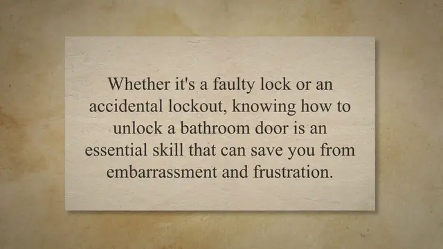 Video thumbnail for How to unlock a bathroom door?